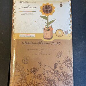 ROWOOD - Sunflower Bloom DIY 3D Wooden Flower Floral Craft Kit 86 pcs (108)